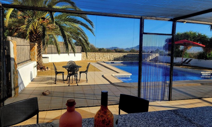 Huercal-Overa Apartment | Casita-max 7guests-private/pool-patio-bbq-parking