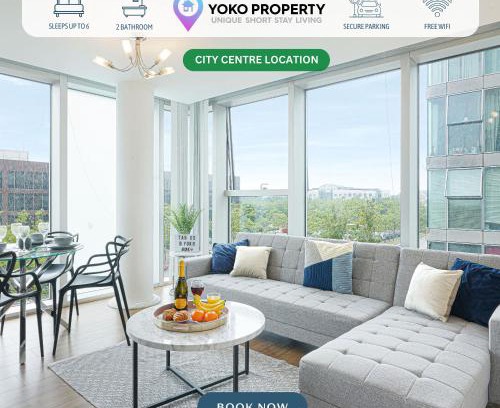 Central Milton Keynes Apartment | Central MK - Executive Hub Apartment - 2 Bedroom 2 Bathroom - Free Parking, Fast WIFI & Smart TV with Netflix by Yoko Property