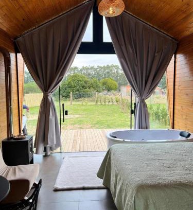 Osorio House | Chalé Tiny house com banheira e lareira