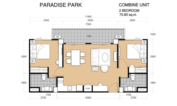 Nong Prue Condo | Charming 2-bedroom condo with 3 AC, 3 fans, WiFi in wonderful Pattaya-Jomtien
