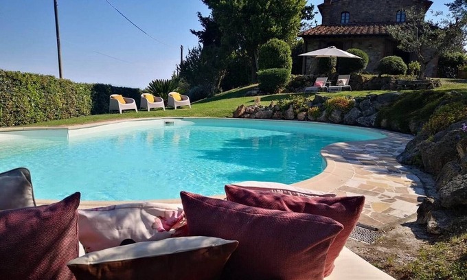 Chianni Villa | Charming villa in Chianni,Pool,garden, A/C, Pergola for al fresco dining,sleep 9