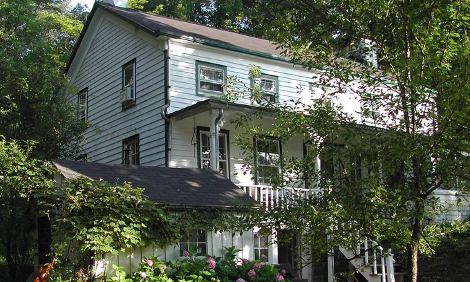 Saugerties House | Cozy, quiet, stream-side 1850s farmhouse with meadow, garden and mountain views