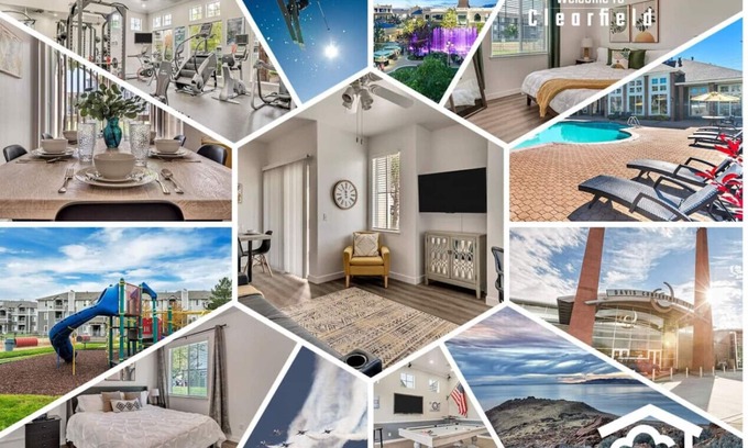 Clearfield Apartment | Delightful 2BR Apt with King Beds, Pool, Fitness Center, and Attached Garage, Close to Hill AFB