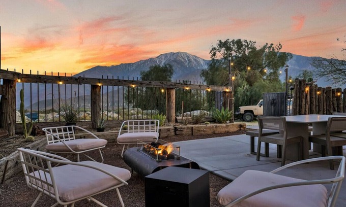 Riverside County Apartment | Desert Zen: Tranquil Escape, Pool/Hot Tub, Firepit