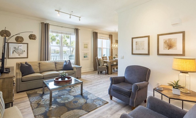 Clearwater Beach Condo | Dock of the Bay-Coastal Elegance, Water Views, Pool, Dock, Walk Everywhere!