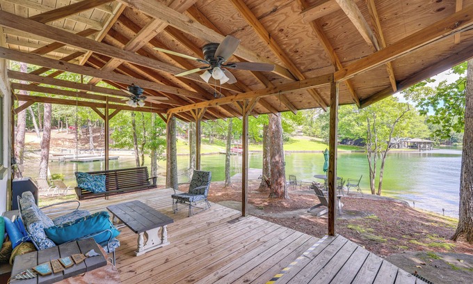 Eclectic Cabin | Dock + Stunning Views: Forested Lake Martin Cabin!