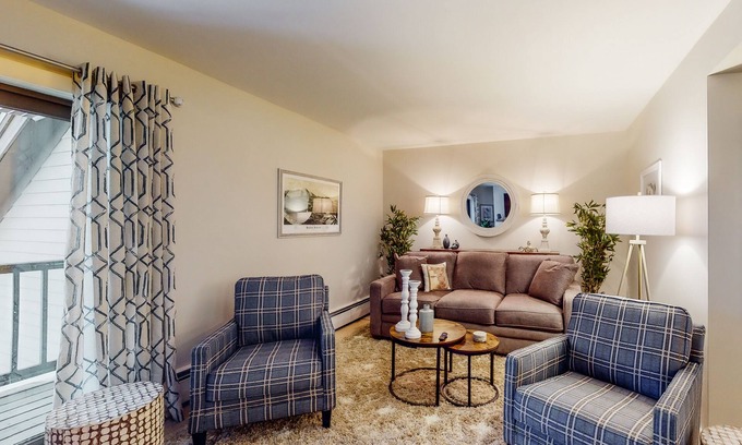 Brownsville Condo | Dog-friendly, 2-story condo at the base of Ascutney with fireplace & balcony