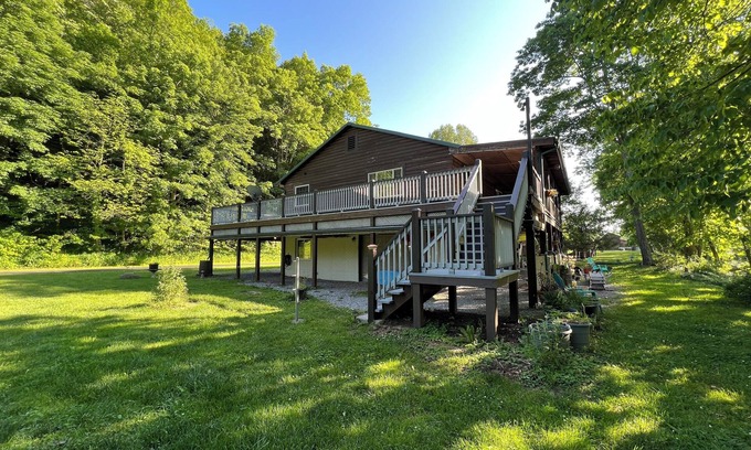 Caldwell House | Entire main floor of unique riverfront home property near Greenbrier resort
