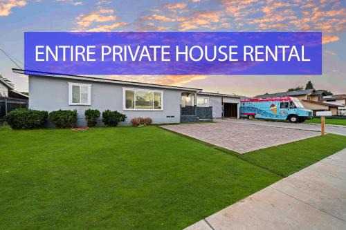 El Cajon House | Entire Private 4-BR House, w Hot Tub, King Bed, 80 TV, Gated Yard, Ranch Style, Available Now