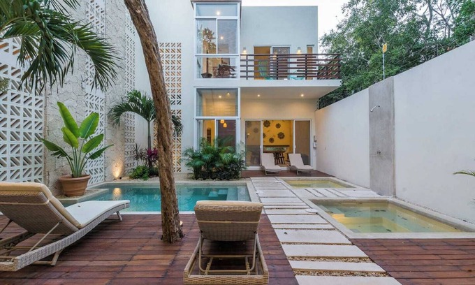 Zama Villa | Experience tropical luxury in our villa with pools, lush surroundings, and concierge in Aldea Zama