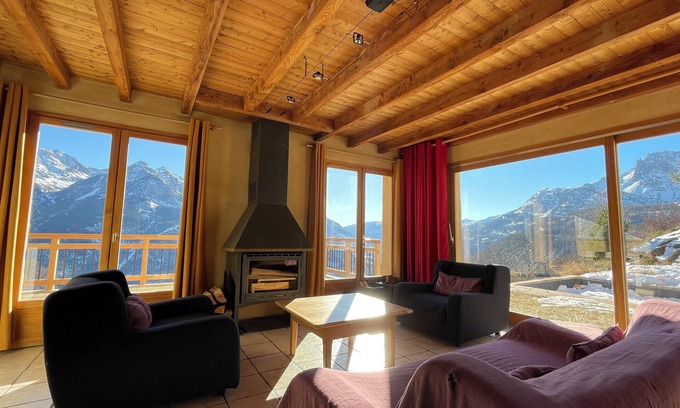 Puy-Saint-Andre House | Family chalet 10 pers. Serre Chevalier Briançon, exceptional view.