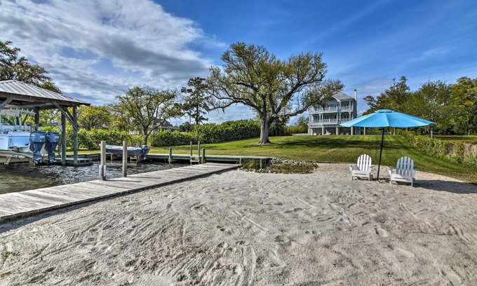 Pass Christian House | Family Waterfront Getaway with Pool and Boat Dock