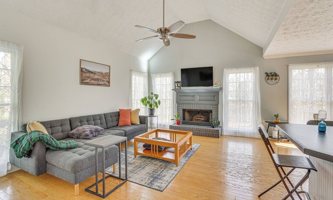 Dacula House | Fire Pit & Wooded Views: Family Home in Dacula!