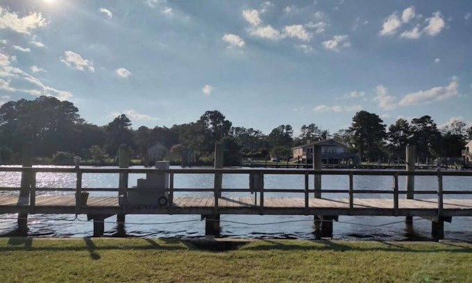 Coinjock House | Fisherman's Bend - Patio on ICW - Dog Friendly!