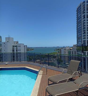 Santa Helena Apartment | Flat com piscina, academia e vista para o mar