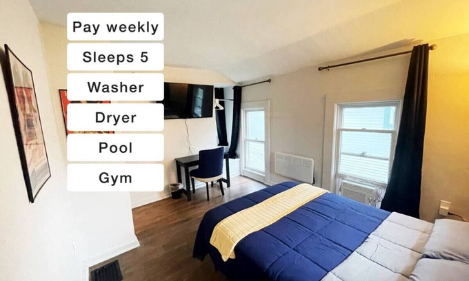 Port Huron Apartment | Free Pool and Gym Fits 5 by YMCA - Upstairs
