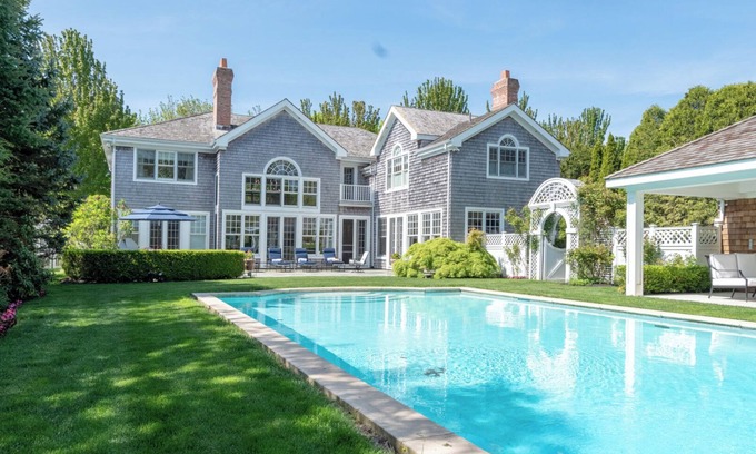 Village of Southampton House | Full Gym with Full Tile Steam Room, Roofed Cabana, Short Distance to.