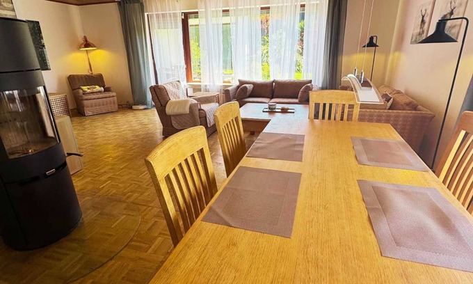 Wiesbaum Apartment | Garden Suite with Sauna, 2 fireplaces, covered terrace & pizza oven