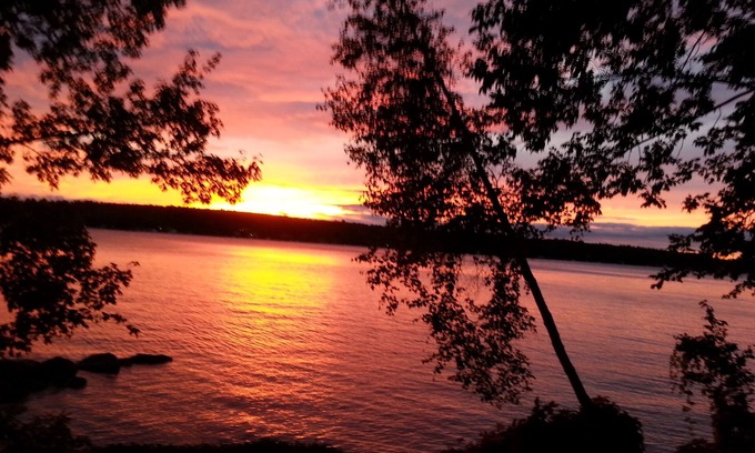 Gilford House | Gilford Waterfront home, private beach & dock, sunsets, Decks, views & more !