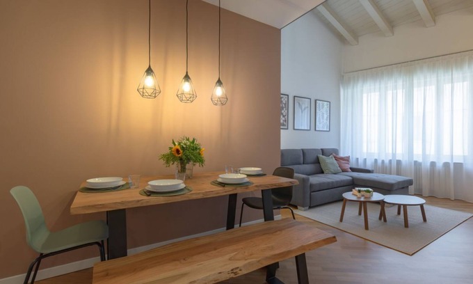 Parma City Centre Apartment | Gorgeous apartment located on two levels, third and fourth floors, of a building WITHOUT an elevator (accessible up to the second floor and then continuing up a flight of stairs).In 67 sqm of space it can accommodate 6 people.The property is located in t