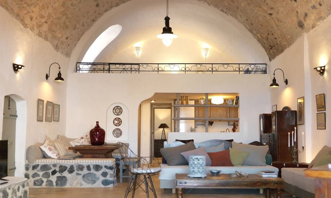 Exo Gonia Villa | Gorgeous Santorini Villa | 3 Bedrooms | Villa Illumi | Spacious Terrace with.