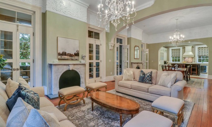 Historic Downtown Savannah House | Grand 3-Story c.1871 Home with Chef's Kitchen & Parking by Lucky Savannah