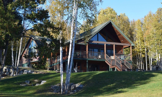 Rangeley Ski Chalet | Grand home in very private and serene estate setting. Direct prime lake access.