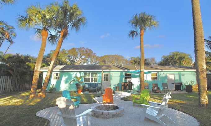 Stuart House | Great location with firepit, private yard and outdoor shower