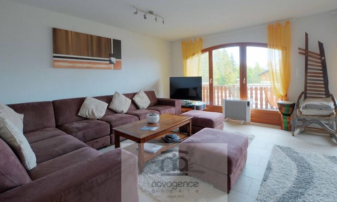 Anzere Ski Chalet | Ground floor: Terrace with table and chairs, hall with a big closet, bathroom with shower and WC, fu