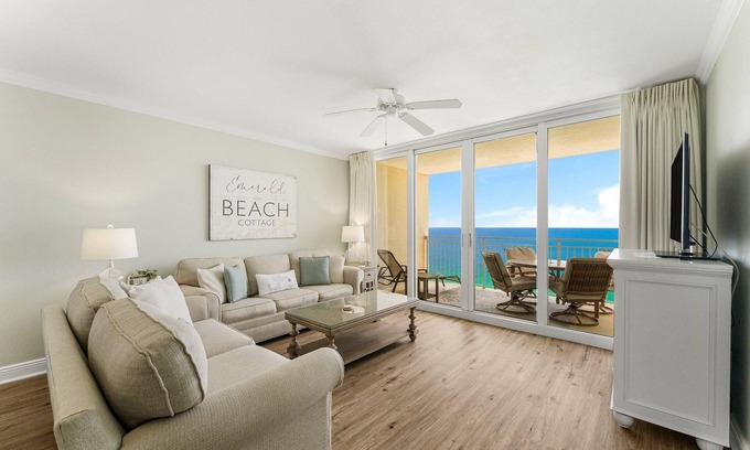 Panama City Beach Condo | Gulf-Front 2 Bed, 2 Bath Sleeps 8 Amenity-Packed Beach Chair Service for 2