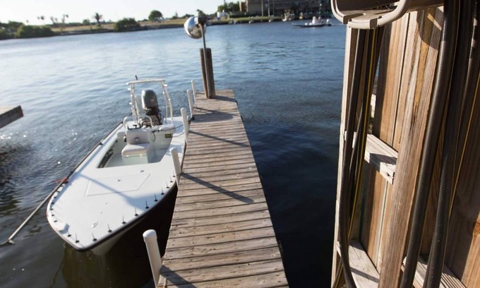 Port Mansfield Condo | Harborfront condo with boat slip and fishing light