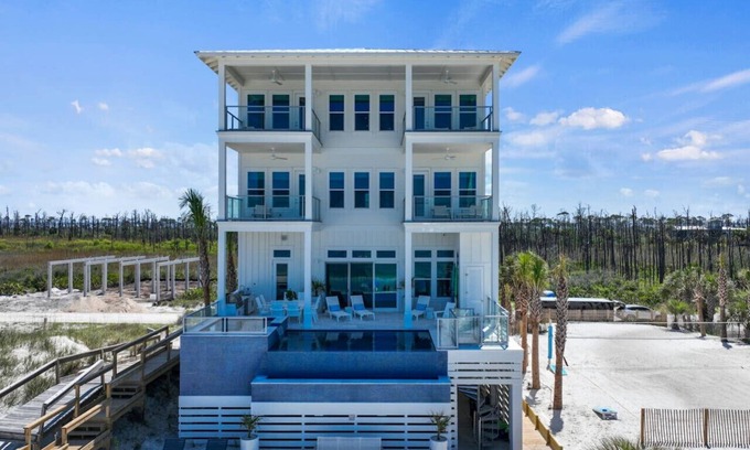 Port St. Joe House | Hawk's Nest: Luxurious 9 BR Beachfront Mansion | Infinity Pool | Hot Tub | Indoor Slide | Sleeps 27!