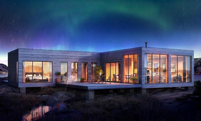 Vagan House | High-End Lodge in Lyngvar Resort, jacuzzi & sauna