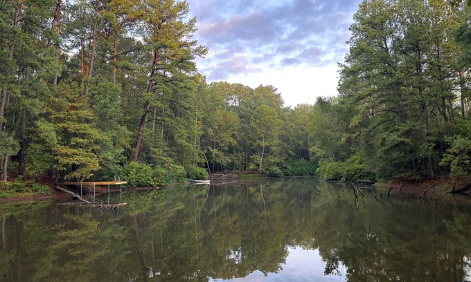Oakhurst Cabin | Hilltop Cabin on 33 Secluded Acres with Private Pond & Trails