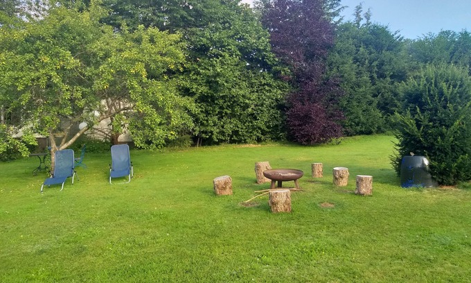 Bad Sachsa House | Hochwald- Spacious room with private shower, toilet, fridge, coffee/tea.