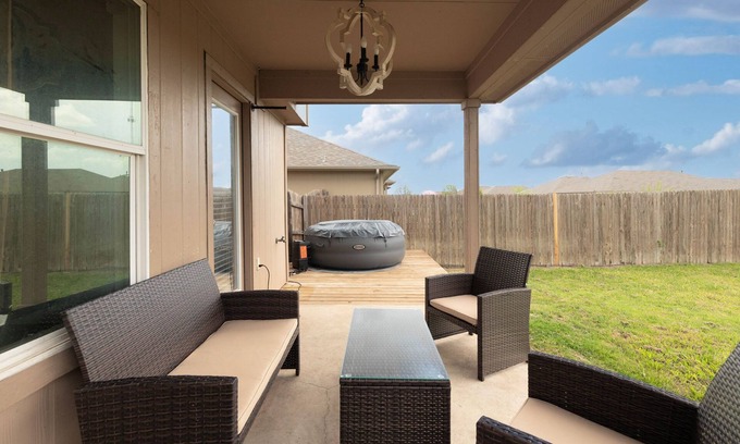 Kyle House | Hot Tub Foosball Fenced Yard Parking