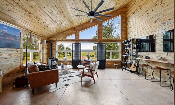 Colorado Springs House | House in Peyton with indoor theater, grill, bikes, mountain views, & firepit