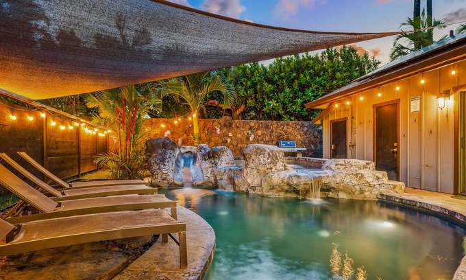 Princeville House | Huge Home w/Private Pool, Jacuzzi, & Water Slide! Sleeps 18!