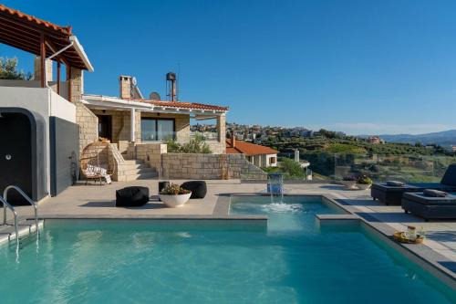 Heraklion Apartment | Indigo Villa with private Pool-Gym-Sauna-BBQ by Hospi