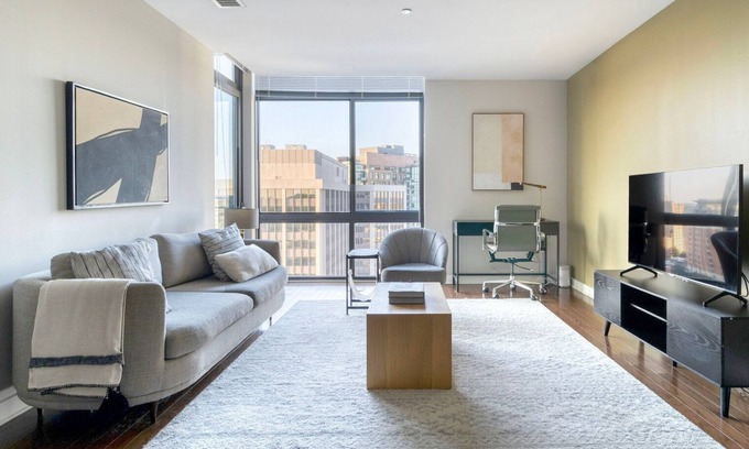 Woodmont Triangle Apartment | Inviting Bethesda Bainbridge 2BR w/Gym & Rooftop Pool, nr Metro, by Blueground