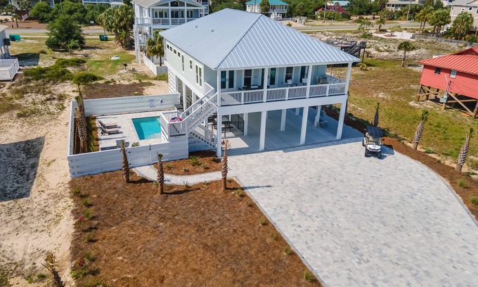 East End House | Island Memories - Beautiful gulf view with beach access across from driveway.