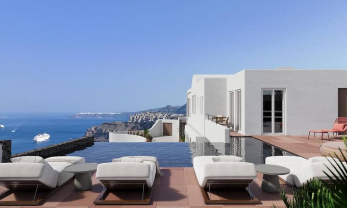 Vourvoulos Villa | Islet Santorini Retreat: Infinity Caldera Views