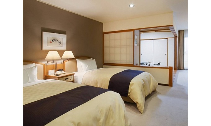Dogo Hot Spring Hotel | JapaneseWestern style room twin 4 and a half t/Matsuyama Ehime