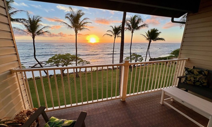 Wailua Condo | Kapaa Shore Resort A307, Oceanfront, Walk to Shops, Restaurants, Beaches