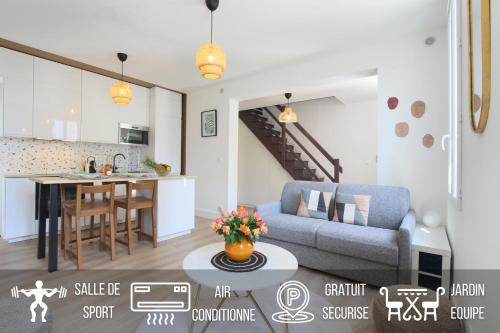 Lalande-Grand Selve Apartment | L'Ethnique 7p - Climatisation - Jardin - Parking - Salle de Sport