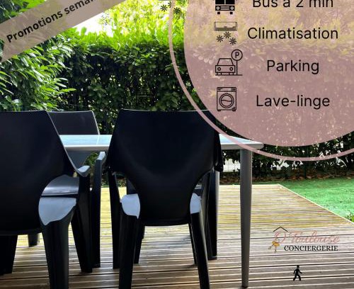 Pont des Demoiselles-Montaudran-La Terrasse Apartment | L'instant Détente avec terrasse climatisation et parking