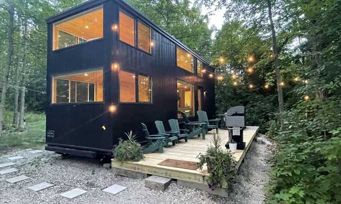 Addison Cabin | Lake Champlain Tiny House on Wooded Property with Private Beach/Lake Access