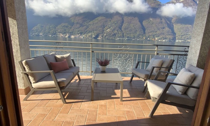 Nesso Apartment | Lake Front with Large Balcony, Lake Access & Boat Dock