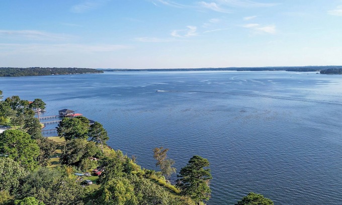 Flint House | Lake Palestine Modern Cottage Game Room, Firepit, Green Kitchen