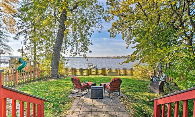 Fox Lake House | Lakefront Home w/Game Room, Theater & Dock!